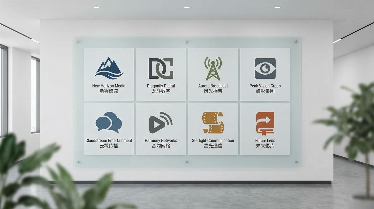 透明睡衣合作影视品牌Logo墙